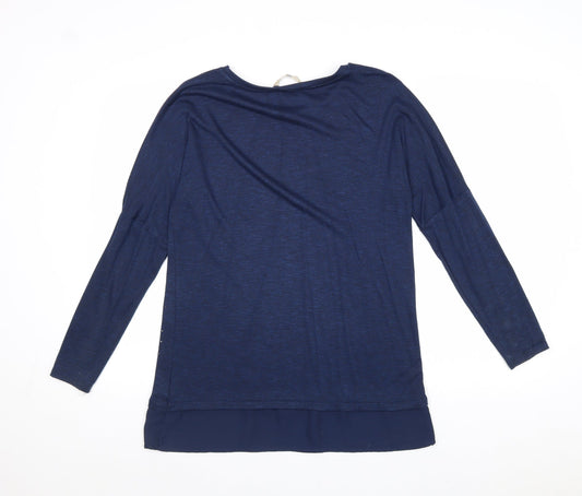 TU Womens Blue Boat Neck Viscose Pullover Jumper Size 10