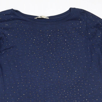 TU Womens Blue Boat Neck Viscose Pullover Jumper Size 10