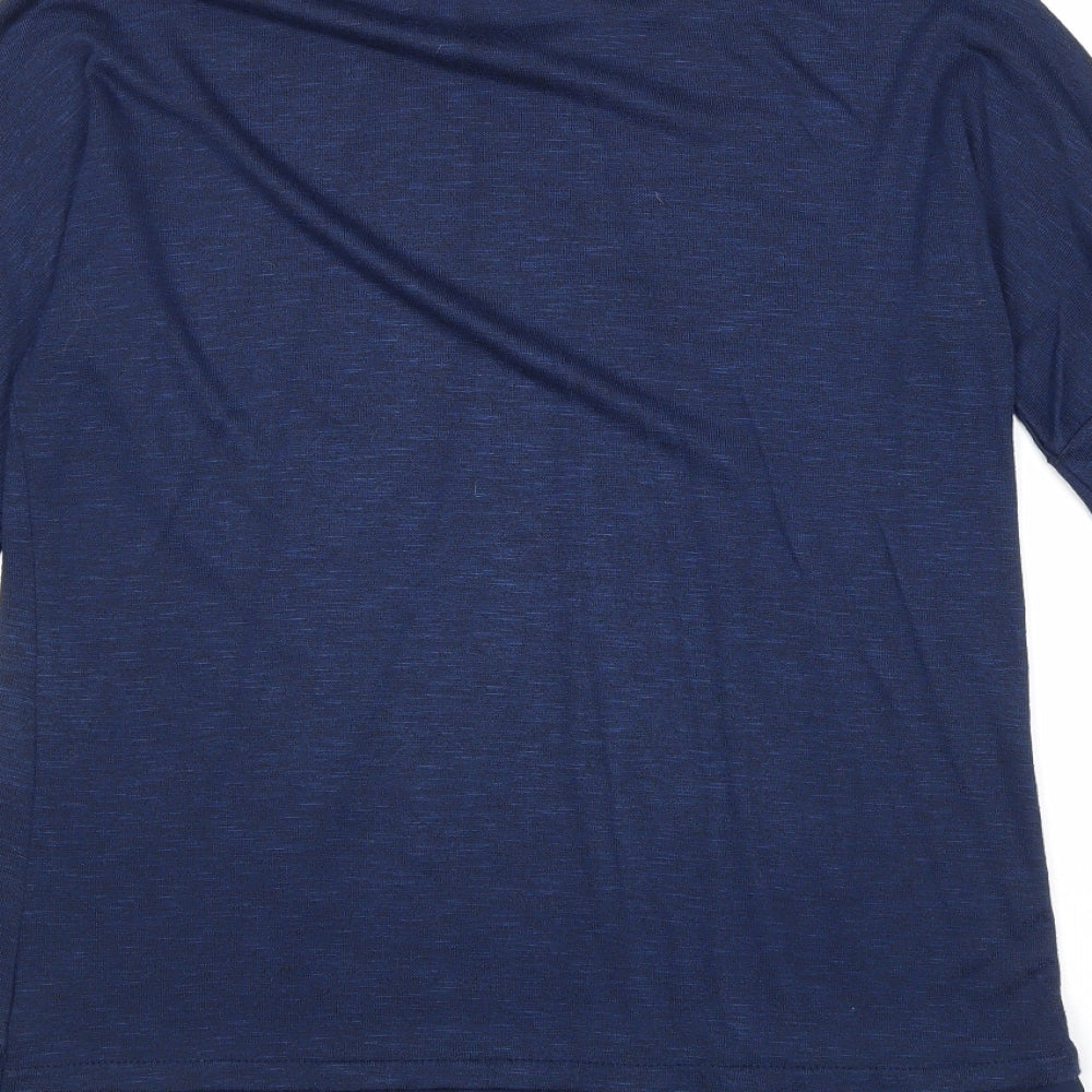 TU Womens Blue Boat Neck Viscose Pullover Jumper Size 10