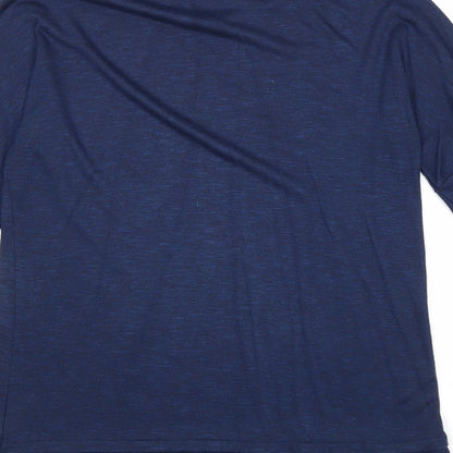TU Womens Blue Boat Neck Viscose Pullover Jumper Size 10