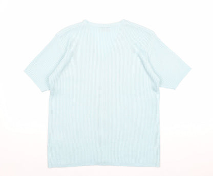 Instyle Womens Blue V-Neck Acrylic Cardigan Jumper Size M - Ribbed