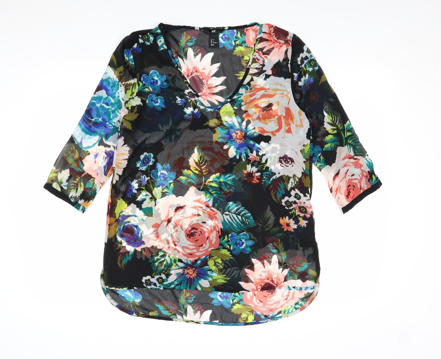 Womens UK Size 6 H&M Black Basic Blouse