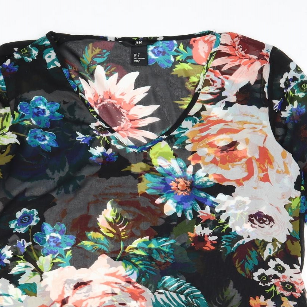Womens UK Size 6 H&M Black Basic Blouse