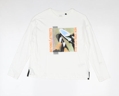 NEXT Boys White 100% Cotton Pullover T-Shirt Size 11 Years Crew Neck Pullover
