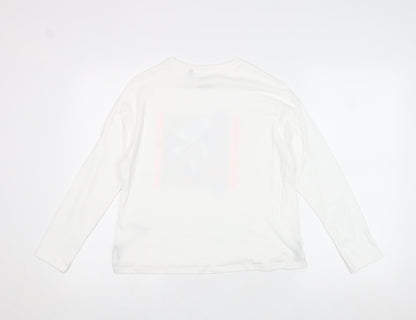 NEXT Boys White 100% Cotton Pullover T-Shirt Size 11 Years Crew Neck Pullover