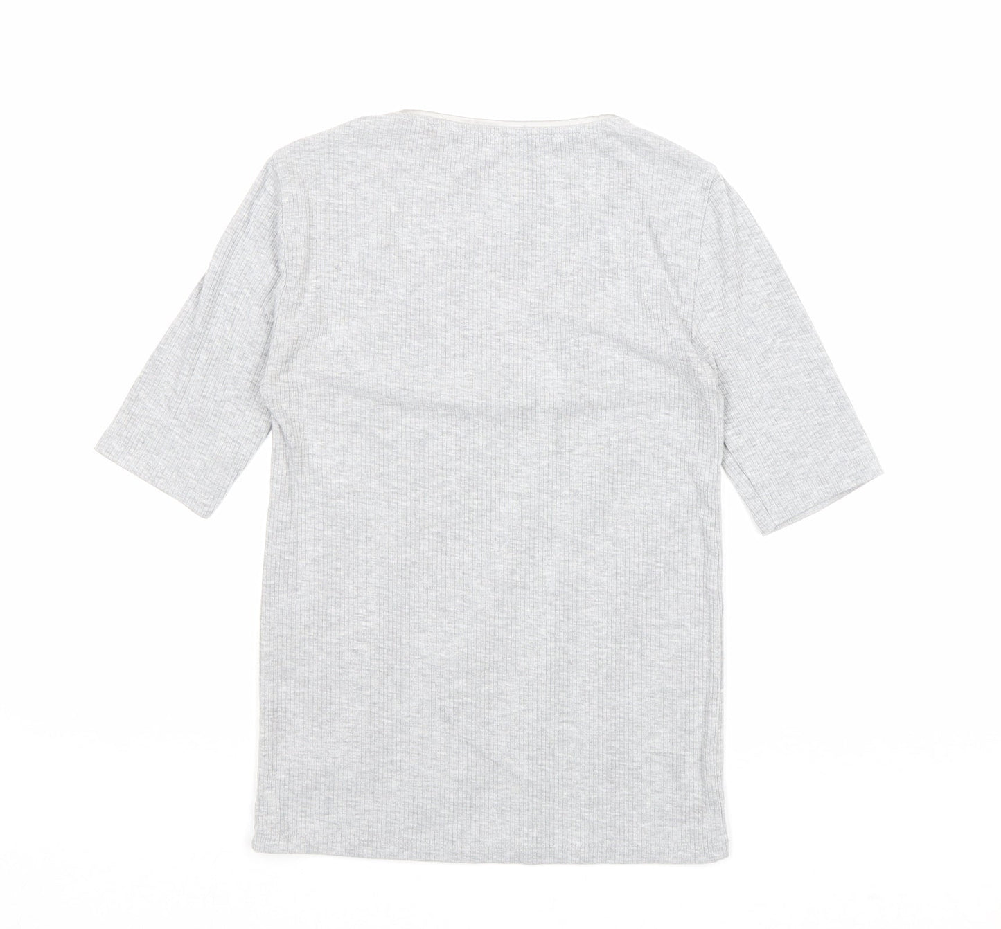 Womens UK Size S Stradivarius Grey Basic T-Shirt
