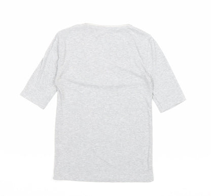 Womens UK Size S Stradivarius Grey Basic T-Shirt