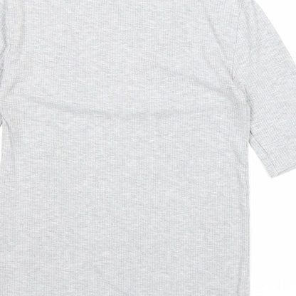 Womens UK Size S Stradivarius Grey Basic T-Shirt