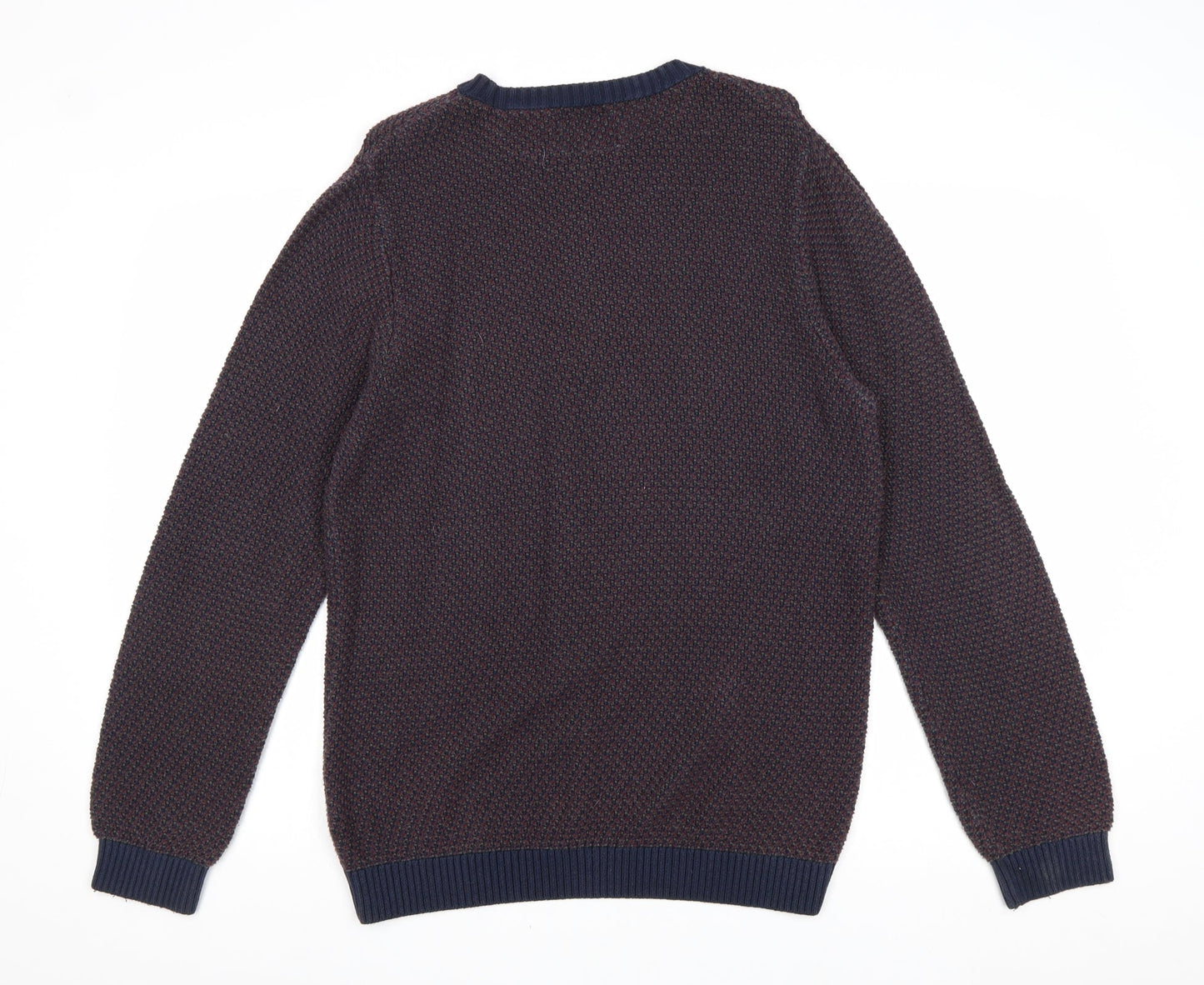 Topman Mens Blue Round Neck Acrylic Pullover Jumper Size M Long Sleeve