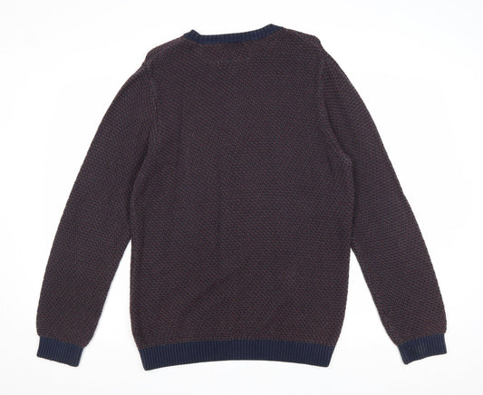 Topman Mens Blue Round Neck Acrylic Pullover Jumper Size M Long Sleeve