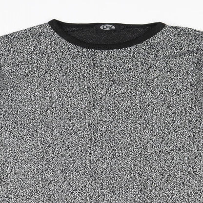 DS Mens Black Round Neck Acrylic Pullover Jumper Size L Long Sleeve