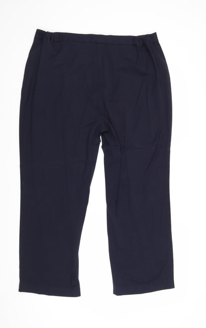 Womens UK Size 16 Marks and Spencer Regular Fit Carrot Blue Trousers