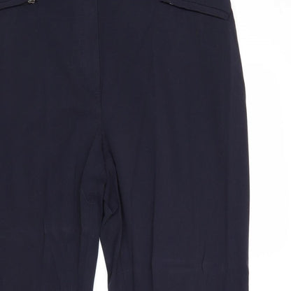 Womens UK Size 16 Marks and Spencer Regular Fit Carrot Blue Trousers