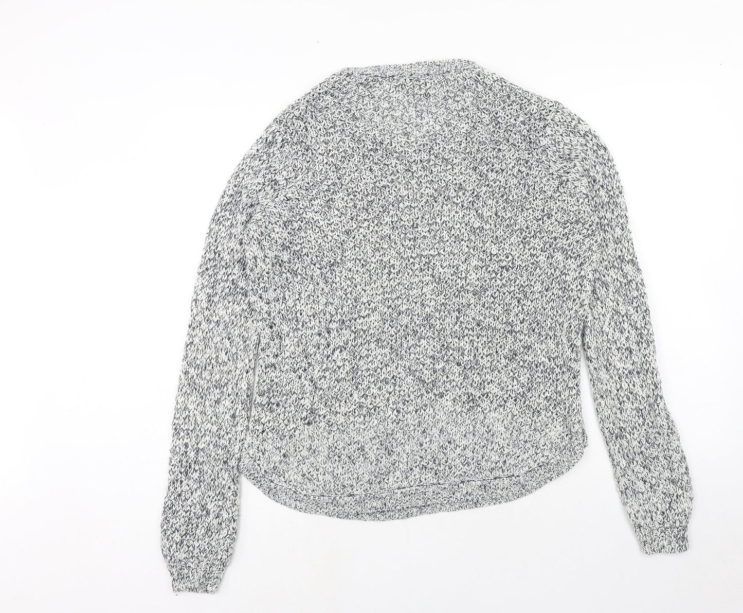 BHS Womens Blue Round Neck Geometric Acrylic Pullover Jumper Size 12