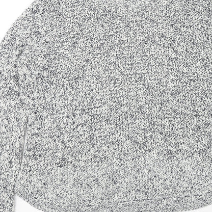 BHS Womens Blue Round Neck Geometric Acrylic Pullover Jumper Size 12