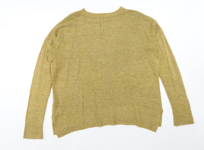 Womens UK Size M Papaya Yellow Pullover Jumper
