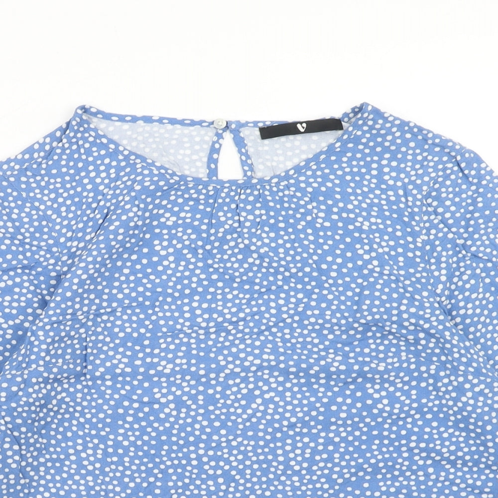 Womens UK Size 10 Very Blue Basic Blouse