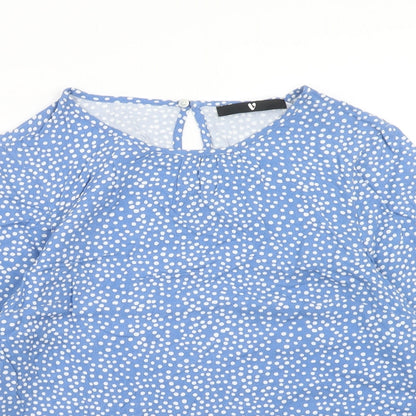 Womens UK Size 10 Very Blue Basic Blouse