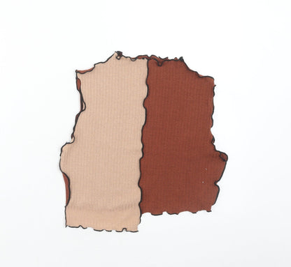 SheIn Womens Brown Colourblock Polyester Basic Tank Size M Square Neck - Asymmetric