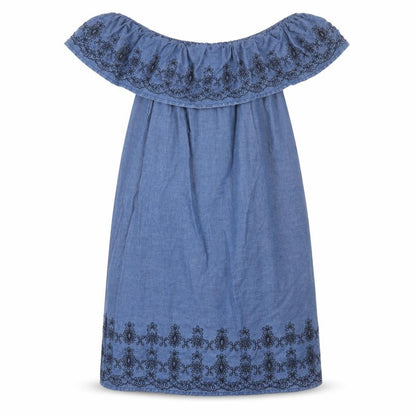 Denim & Co. Womens Blue Cotton A-Line Size 6 Boat Neck Pullover