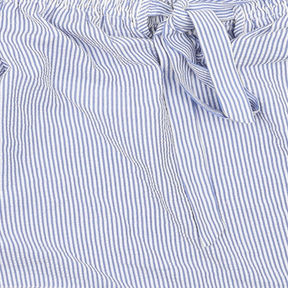 Atmosphere Womens Blue Striped Polyester Basic Blouse Size 14 Off the Shoulder
