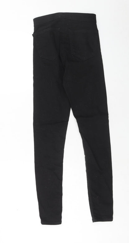 Topshop Womens Black Cotton Jegging Jeans Size 25 in L32 in Regular Zip