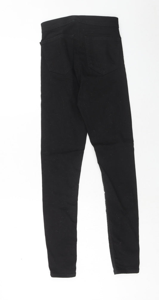 Topshop Womens Black Cotton Jegging Jeans Size 25 in L32 in Regular Zip