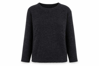 LA REINE Womens Black Boat Neck Nylon Pullover Jumper Size S