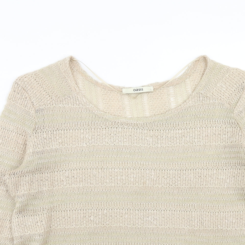 Womens UK Size L Oasis Brown Pullover Jumper