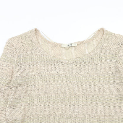 Womens UK Size L Oasis Brown Pullover Jumper