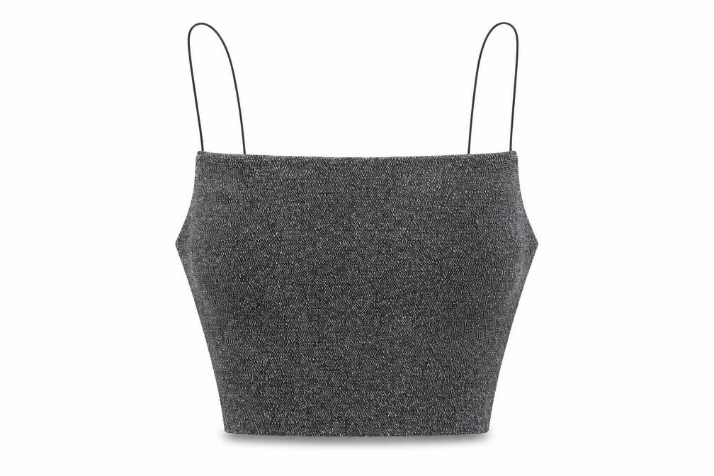 Womens UK Size M H&M Black Cropped Tank