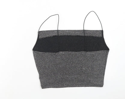 Womens UK Size M H&M Black Cropped Tank