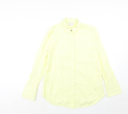 Womens UK Size 10 Warehouse Yellow Basic Button-Up