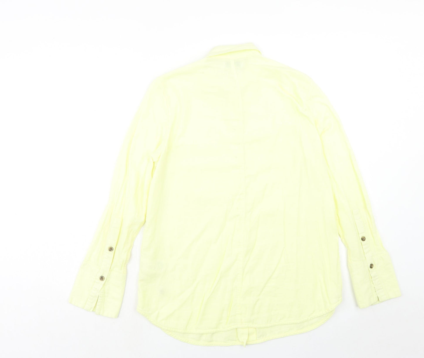 Womens UK Size 10 Warehouse Yellow Basic Button-Up