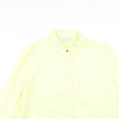 Womens UK Size 10 Warehouse Yellow Basic Button-Up