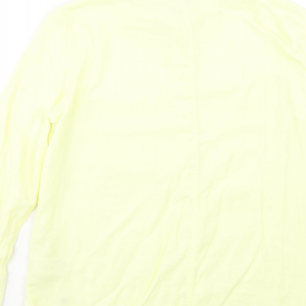 Womens UK Size 10 Warehouse Yellow Basic Button-Up