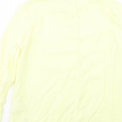 Womens UK Size 10 Warehouse Yellow Basic Button-Up