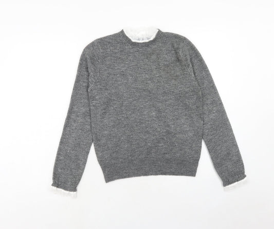 Primark Womens Grey Mock Neck Polyester Pullover Jumper Size S