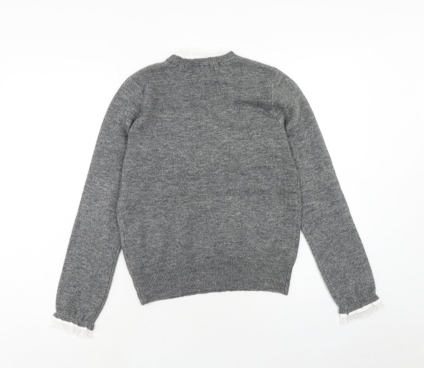 Primark Womens Grey Mock Neck Polyester Pullover Jumper Size S