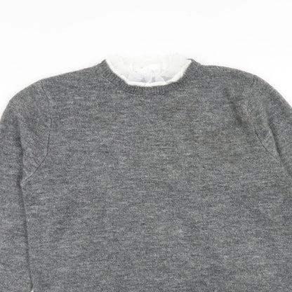 Primark Womens Grey Mock Neck Polyester Pullover Jumper Size S