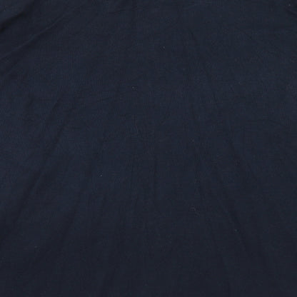 Unity Mens Blue V-Neck Cotton Pullover Jumper Size M Long Sleeve