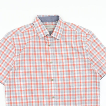 Mens UK Size M Haworth Red  Button-Up Short Sleeve Casual Shirt