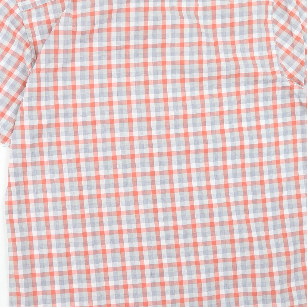 Mens UK Size M Haworth Red  Button-Up Short Sleeve Casual Shirt