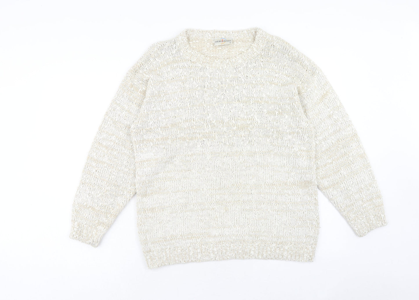 Womens UK Size M Debenhams Beige Pullover Jumper