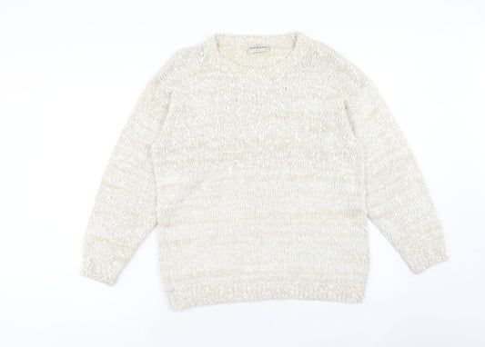 Womens UK Size M Debenhams Beige Pullover Jumper