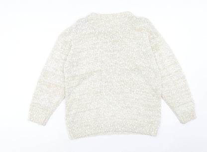 Womens UK Size M Debenhams Beige Pullover Jumper