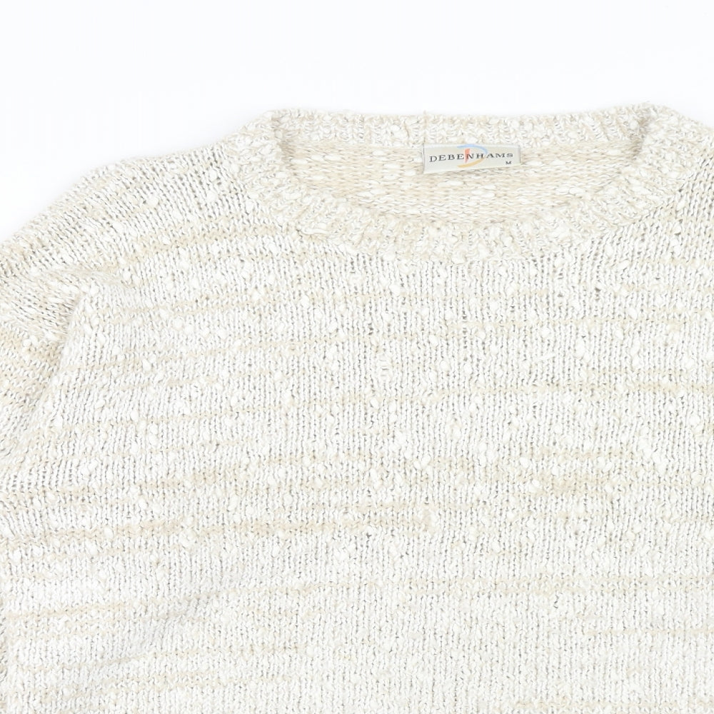 Womens UK Size M Debenhams Beige Pullover Jumper