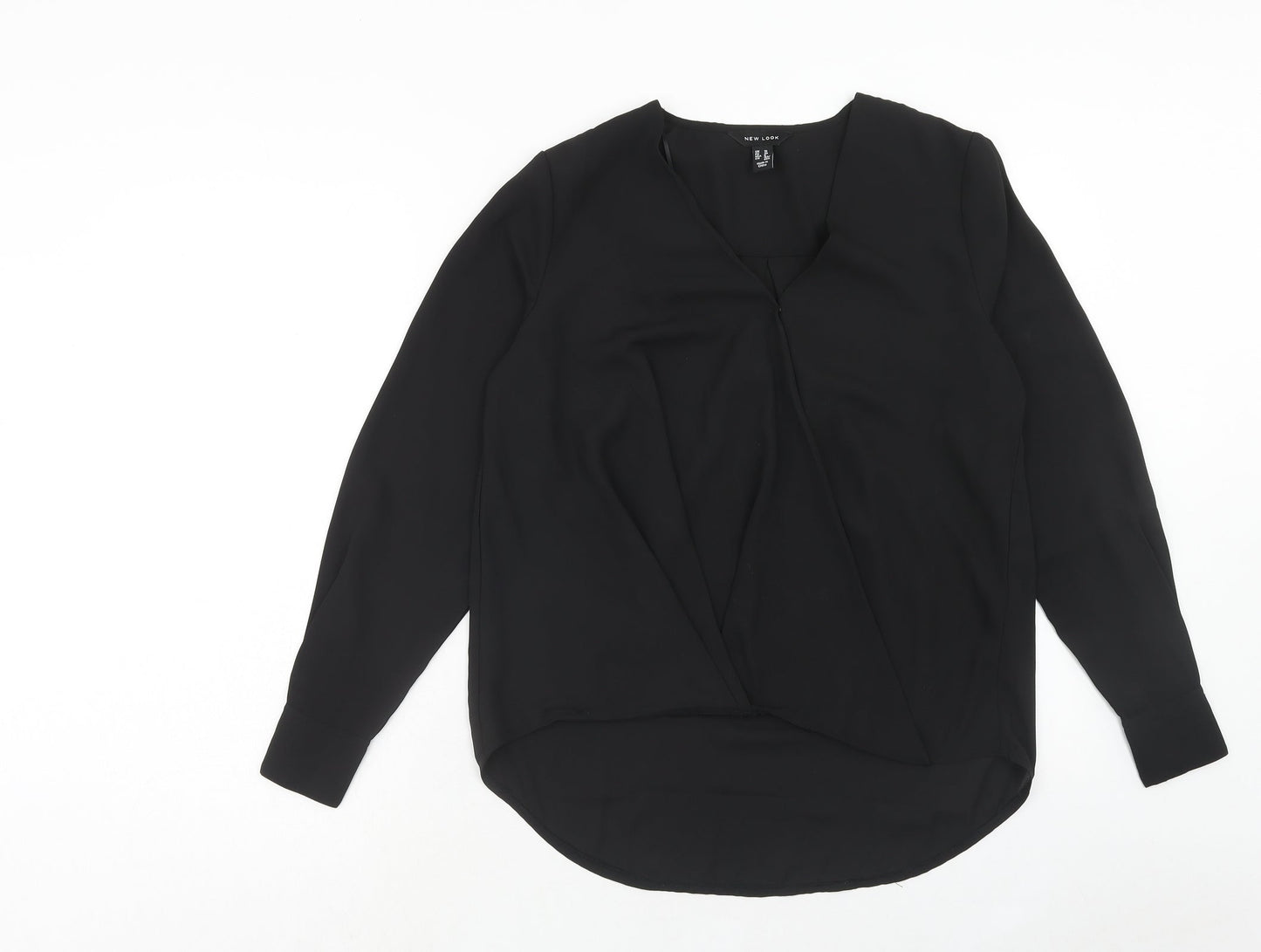 Womens UK Size 10 New Look Black Basic Blouse