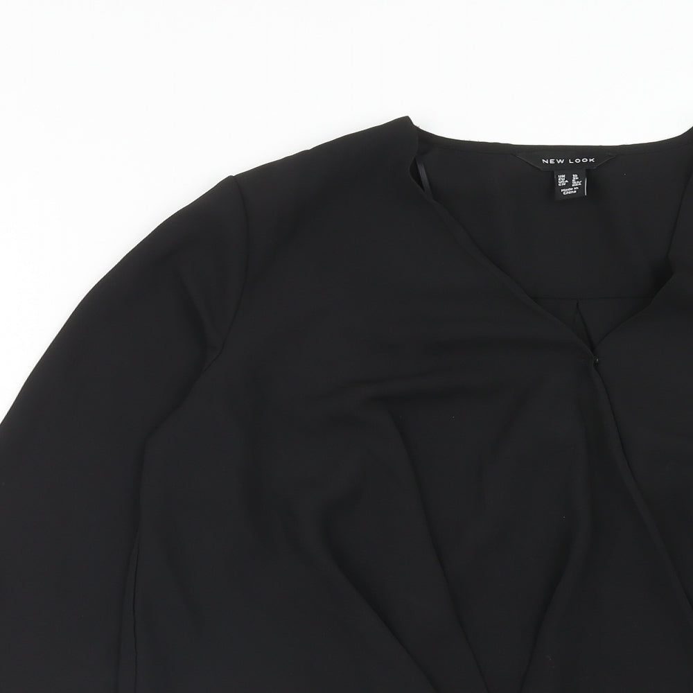 Womens UK Size 10 New Look Black Basic Blouse