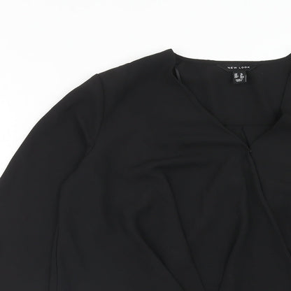 Womens UK Size 10 New Look Black Basic Blouse